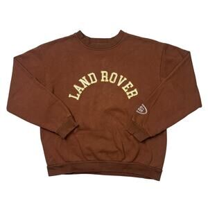 Retro Land Rover Out Oversized Crewneck Sweatshirt Brown